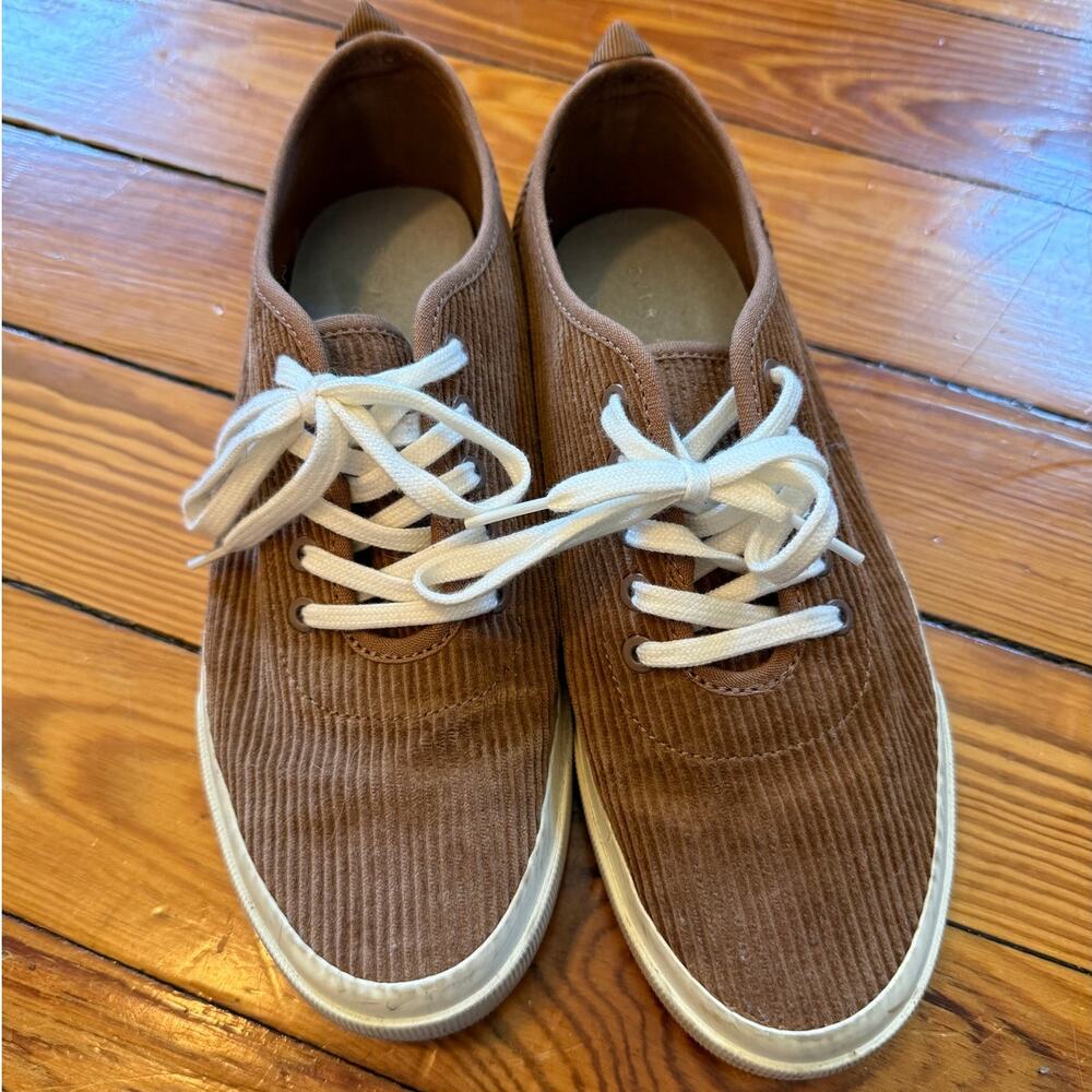 Everlane cognac brown corduroy Forever sneakers size 9W (7M)
